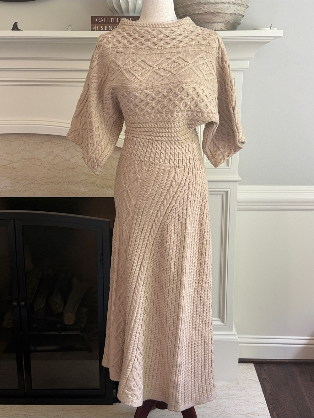 Zara Cable Knit Midi Sweater Dress NEW NWT
